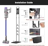 Foho Stojak do Dyson Gen5, V15, V12, V11, V10, V8, V7, V6, stabilny, metalowy, bez wiercenia, ścienny, stojący, uchwyt do przechowywania, organizer z kółkami
