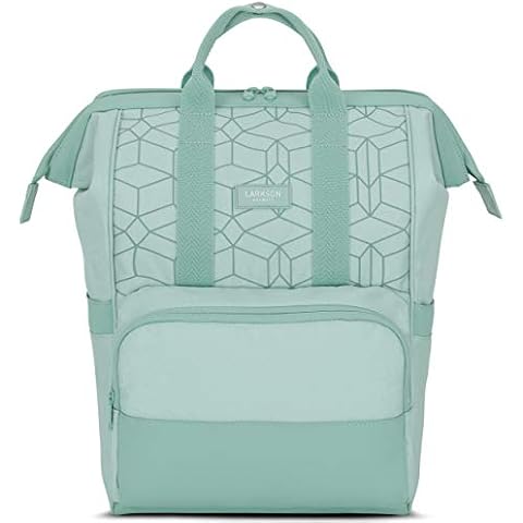 LARKSON Backpack for Women & Men Mint No 5, Rucksack for School, University, Work, Laptop Compartment 15.6 Inch, Wide Opening, Water-Repellent Cover