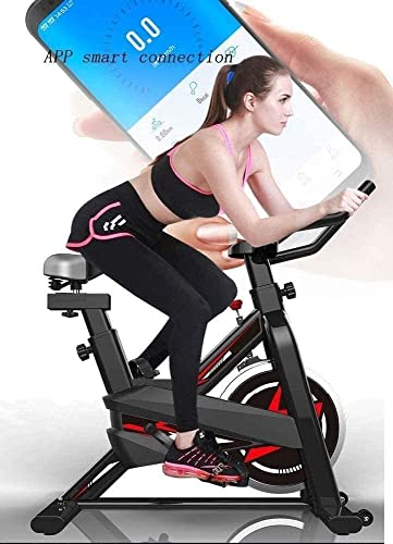Image of Indoor Cycling Stationary Bike Exercise Bike for Home Cardio Gym Belt Drive Workout Bike with Comfortable Seat Cushion LCD Monitor