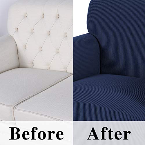Obstal Stretch Spandex Loveseat Slipcover, 2 Seat Sofa Covers for Living Room, Non Slip Sofa Slipcover with Elastic Bottom, Sofa Couch Coverings Furniture Protector for Dogs, Cats, Pets, and Kids