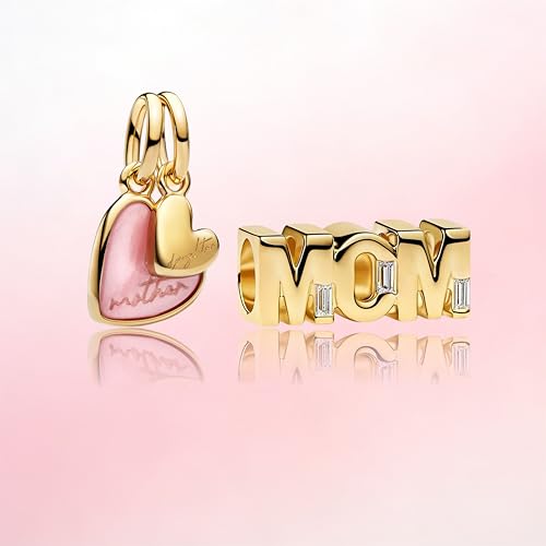 Image of Mom Family Charms Bead for Bracelets and Necklaces Jewelry Charm for Women Valentine Mother's Day