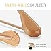 TOPIA HANGER Set of 6 Luxury Natural Wooden Coat Hangers, Premium Wood Suit Hangers, Glossy Finish with Extra-Wide Shoulder, Thicker Chrome Hooks & Anti-Slip Bar CT02N
