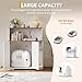 Garvee Dog-Proof Large Cat Litter Box Enclosure with Scratch Pad, Large Automatic Litter Box Furniture for Placing Self-Cleaning Litter Box,Litter Cabinet with Outlet,Space for Cat Stuffs