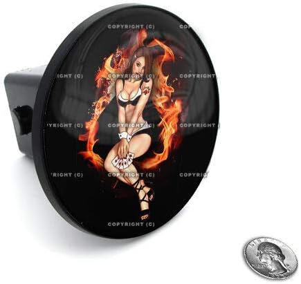 2" Tow Hitch Receiver Plug Cover Insert for SUV's & Trucks - Fire Spade Girl Style-9856-6739