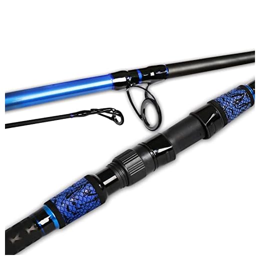 Fiblink Surf Spinning Fishing Rod Graphite Travel Fishing Rod (Blue, 13 Feet - 3Pcs)