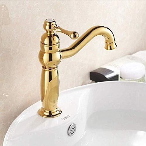 Grifos de Cocina de Lujo de Boca Larga chapada en d, Monomando, para Lavabo artístico de latón montado en Cubierta