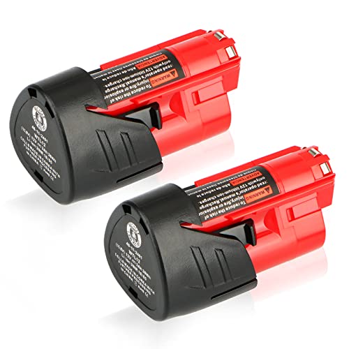 2X Waitley M12 12V 3Ah Ersatzakku für Milwaukee M12 Li-ion Akku 48-11-2411 48-11-2440 48-11-2402 Werkzeuge