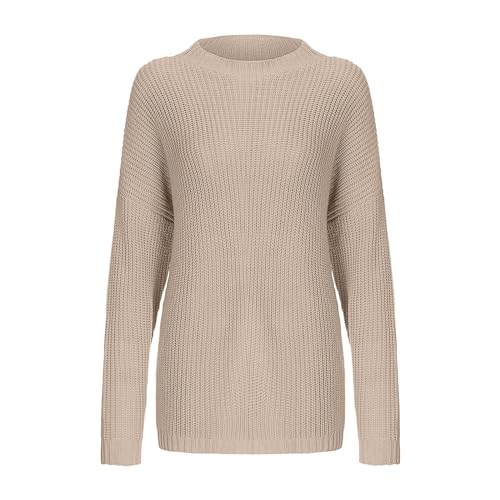 Women's Oversized Sweaters Batwing Sleeve Mock Neck Jumper Tops Chunky Knit Pullover Sweater3