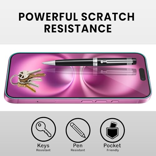 Image of ArmourPro Borderless Tempered Glass for iPhone 15 Plus and 16 Plus (6.7 Inch) with Edge to Edge Protector Coverage, Cable Protector and Easy Installation Kit | Anti Dust Mesh Filter