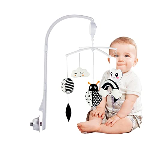 Musical Baby Crib,Rotary Electric Crib Mobile For Girls | Baby Essentials Black And White Animal Ornament Help Your Baby Fall Asleep Intelligence Development Tmay #TOP5