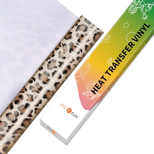 Image of HTVRONT Leopard HTV Heat Transfer Vinyl Rolls - 12 inch x 5ft Leopard HTV for Shirts, Easy to Cut & Weed Light Leopard Iron on Vinyl for Christmas Decoratios