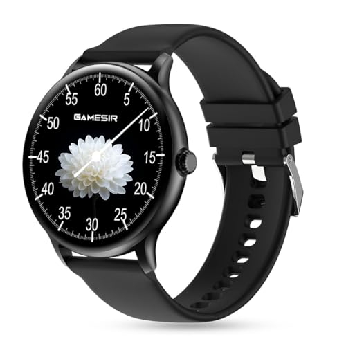 Image of GameSir Glavito Round Dial Smartwatch with 1.49 inch AMOLED Display, 100+ Sports Modes, IP67, Bluetooth Calling, Functional Crown Control, Health Tracking, 100+ Watch Faces for Men & Women (Black)