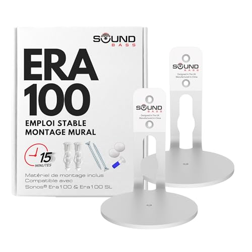 Support mural ERA 100 blanc pack double pour enceinte Sonos ERA100 SL
