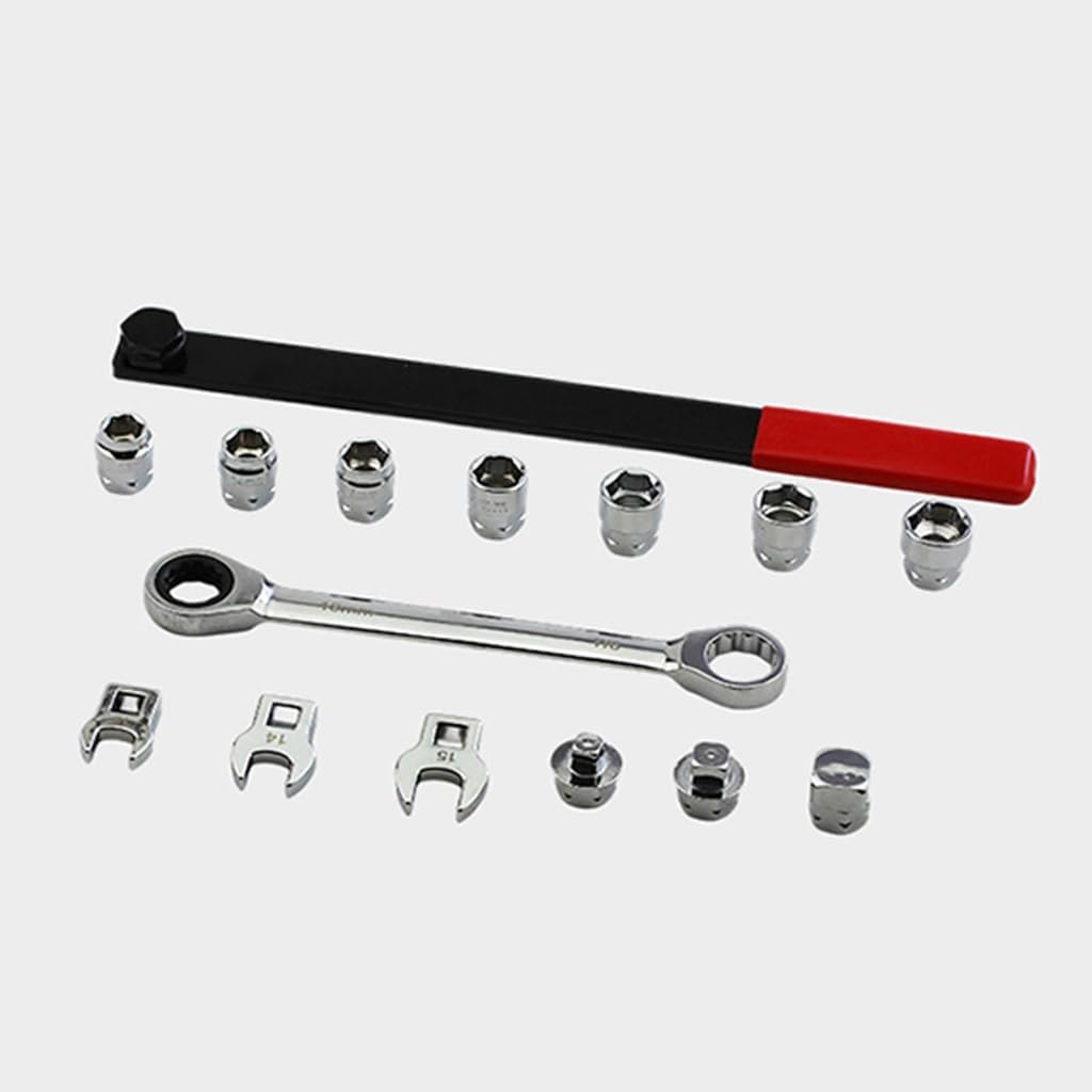 Alloy Steel Tensioner Wrench Set With Storage Case Ratcheting Serpentine Belt Tool For Engine Pulley Maintenance