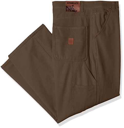 Stanley MenS Workwear Big Size Micro Fleece Lined Canvas Carpenter Pant, Coffee, 40X32