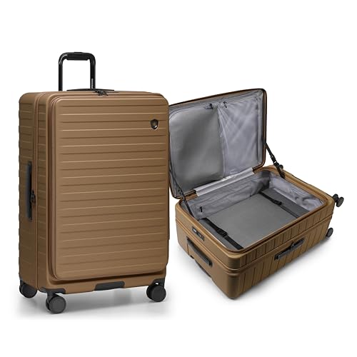 Travelers Choice Novia Top Opening Expandable Polycarbonate Luggage with Spinner Wheels Autumn Leaves 30-Inch Large
