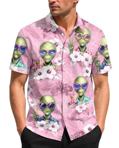 Image of 99TIMORO Horror Movie Men's Halloween Button Down Shirts Short Sleeve Top