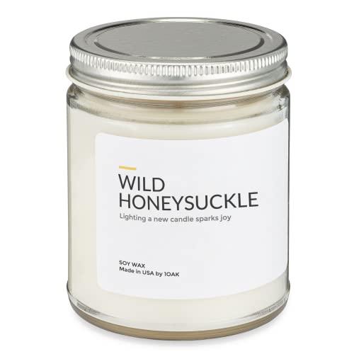 1Oak Soy Wax Scented Candles (Wild Honeysuckle) - Soy Candles For Home Scented - Long Burning Candles Premium - Hand-Poured (9Oz.) #TOP1
