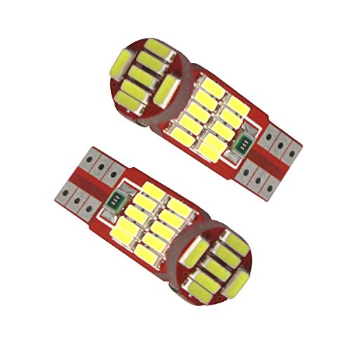 Allextreme Universal T10 LED Parking Light 27 SMD Super Bright Interior Pilot License Plate Dome Indicator Lamp Bulb for Car Bike and Motorcycle (5W, White, 2 PCS)