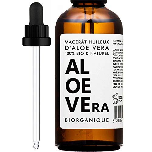 Macérat huileux d'Aloe Vera BIO - 100% Pure, Naturel, Vegan & Bio - 100 ml - Soin pour le visage, la peau et les cheveux