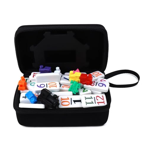 KAILE Mexican Train Dominoes Set with Numbers, Colorful Double 12 Numeral Mexican Train Dominoes Set with Durable Travel Case - Vibrant Fun for Family...