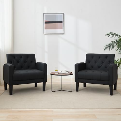 TYBOATLE Leather Chairs Set of 2 Comfy Living Room Chair