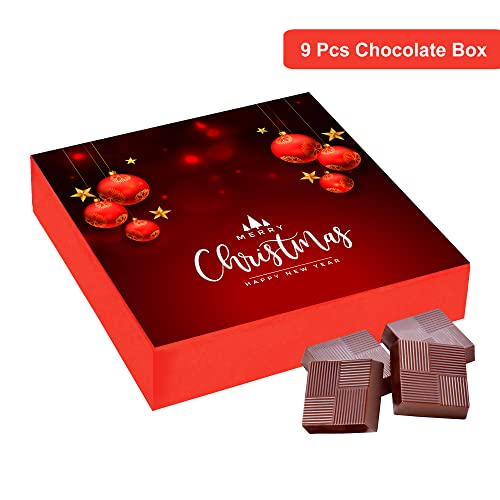 Image of Chocoloony Merry Christmas Chocolate Gift Box Assorted 9 pcs Milk Chocolate Bites