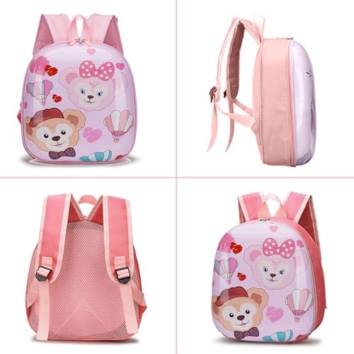 Image of BabyMoon Eggshell Multipurpose Kids Backpack | Children's School Bag for Boys & Girl's | Kids Travel Backpack | Teddy Pink