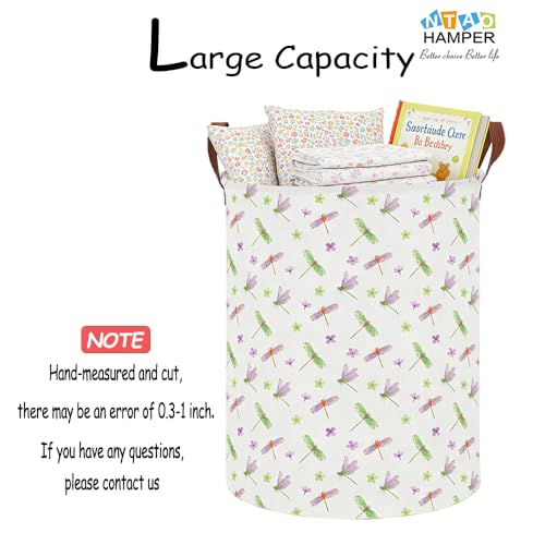 Image of NTAOHAMPER Dragonfly Large Laundry Hamper,Laundry Basket,Baby Nursery Hamper,Waterproof Storage Bin,Clothes Organizer Basket,Room Decor(Dragonfly)
