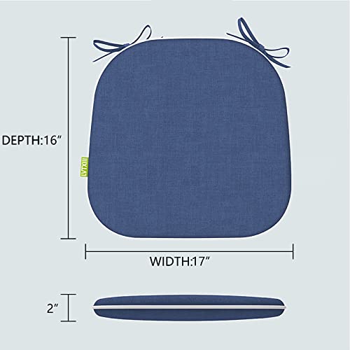 Lvtxiii Patio Seat Cushions D16 X W17 Inches Outdoor Chair Pads All Weather Chair Cushions For Garden Patio Furniture Chair Home Set Of 4 – Navy Textured #TOP1