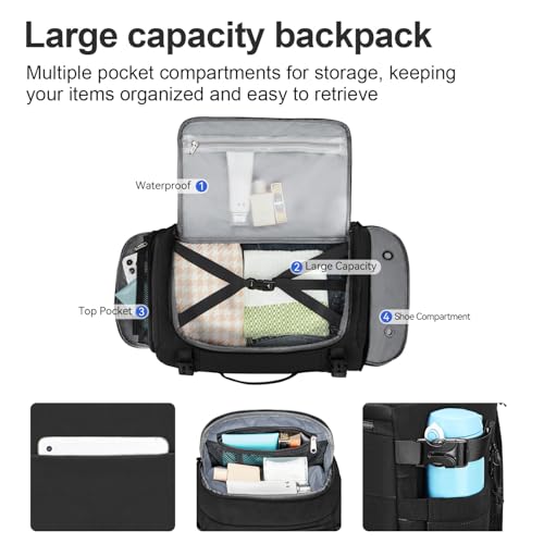 Carry On Travel Backpack with Shoe Compartment