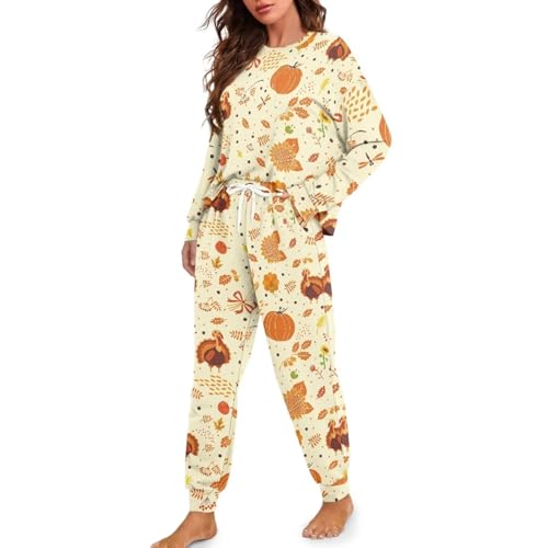 Drawstring Pajamas for Women Set 2 Piece Long Sleeve Pajama Sets Comfy Loungewear Pjs Trendy Cozy Sleepwear