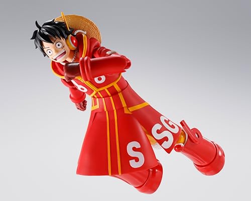 TAMASHII NATIONS S.H. Figuarts One Piece Monkey D. Luffy - Miraishima Egg Head - Approx. 5.9 inches (150 mm), PVC & ABS Pre-Painted Action Figure