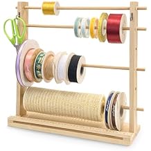 SGIBYN Ribbon Display Holder Spacing Adjustable,Craft Room Supply Storage and Organization,Washi Tape Organizer,Sewing Thread &Journaling Tapes Holder,Hair Ribbons Storage Rack, Gift Wrapping Supplies