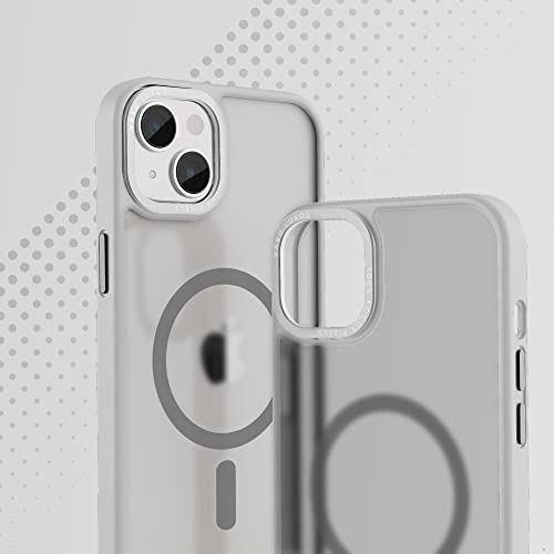 Image of Vaku Luxos Trans Armor MagPro for iPhone 14 Plus Cover Case, 6 Feet Drop, Metal Ring Camera Protection, Shockproof, Scratch Resistant, Slim, Compatible with MagSafe Back Cover - White