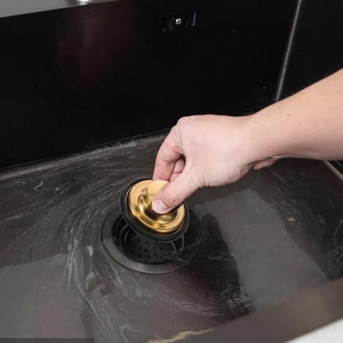 Colador desagüe de acero inoxidable dorado para cocina y baño miniatura 4