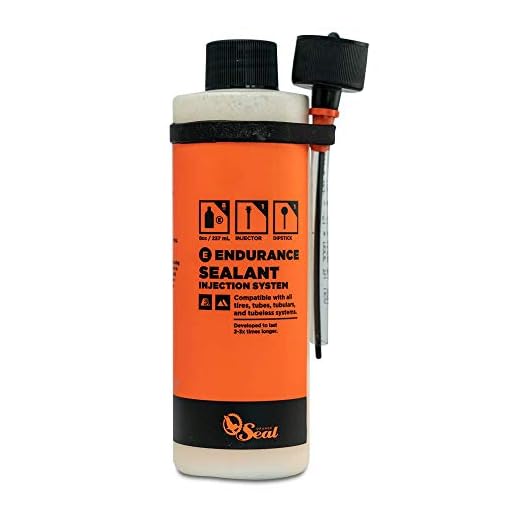 Orange Seal - Endurance Formula Tubeless Bike Tire Sealant with Injector | Long Lasting, Fast Sealing | for MTB, Road, CX and Gravel Bicycle Tires | 8oz w/Injector