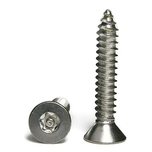 Torx w/Pin Tamper Proof Security Flat Head Sheet Metal Screws 18-8 Stainless Steel - #14 x 2 (T-30) Qty-25