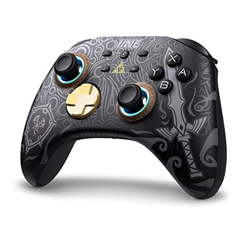 IINE Wireless Switch Controller, Switch Pro Controllers for Nintendo Switch/Lite/OLED, Switch Remote Gamepad with Headset Jack/RGB Light/Macro Setting/Wake up/Turbo/Adjustable Dual-Motor Vibration Cover