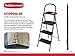 Rubbermaid 3-Step Steel Ladder with Project Tray, Folding Step Stool with Hand Grip and Non-Slip Feet, White, Tested to ANSI US Safety Standards, No Assembly Required (Amazon Exclusive)