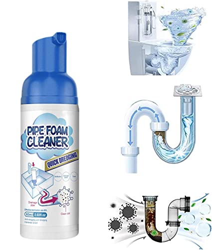 Herios   Limpiador de espuma, removedor líquido de obstrucciones de drenaje de cabello, desodorante de dragado de tuberías, limpiador de inodoro rápido