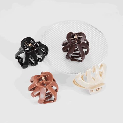 Eco Spider Hair Claws, Medium Size, Set of 4, All Hair Types, White/Black/Brown/Dark Grey, Eco-Friendly, Polystyrene Material, Everyday Use | RUBY VIBE CO