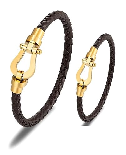 Brown Braided Faux Leather Bracelets