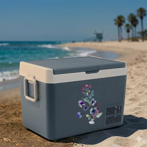 Calcomanía de vinilo para portátil de rama de flores: decoración para teletrabajo y cafeterías 6