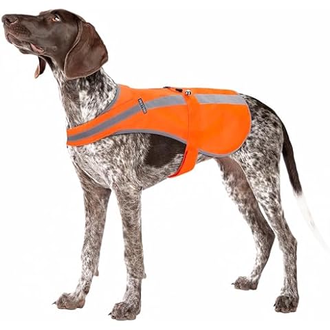 Reflective Dog Vest for Medium Large Dog, High Visibility Dog Safety Vest Harness with Dog Bell Keep Dog Safe from Hunting, Training & Cars Accidents Cover