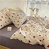 Nayoroom Heart Duvet Cover Queen Size Cute Red Love Heart Printed on White Bedding Set 3Pcs Kids Girls Kawaii Heart-Shaped Pattern Comforter Cover with Zipper Closure Soft Breathable Microfiber #4