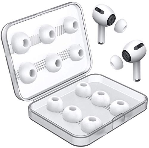 12 peças de substituição de pontas auriculares para AirPods Pro, pontas auriculares de silicone para Airpods Pro com caixa de armazenamento portátil e cabe no estojo de carregamento (P/M/G/branco)