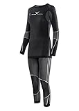 Black Crevice Damen Funktionsunterwäsche Set (3/4 Hose), schwarz/grau, 40/42