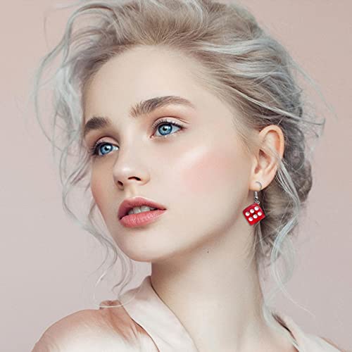 Boucles d'oreilles dés 3D acrylique légères pour éviter les douleurs aux lobes