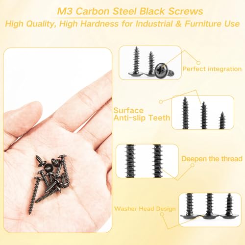 300Pzs Tornillos Autorroscantes M3 Cabeza Redonda con Arandela miniatura 5